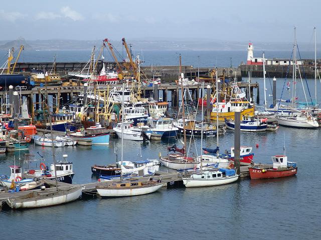 Newlyn Harbour Fishing Pleasure boat lifeboat marina yacht pier Images